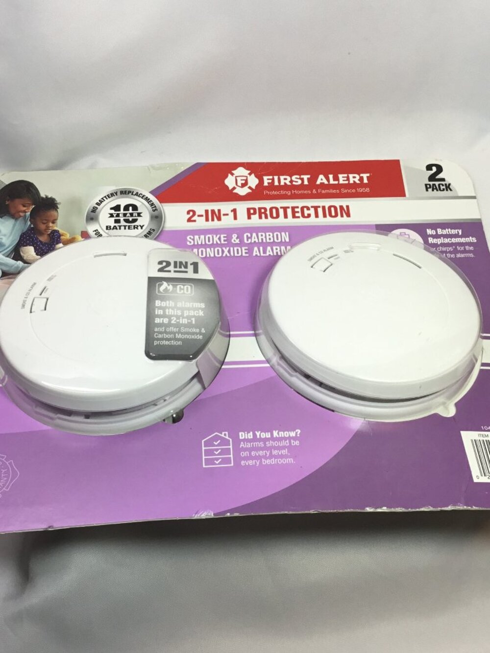 First Alert 2 In 1 Protection Smoke and Carbon Monoxide Alarm 2 Pack 1544678